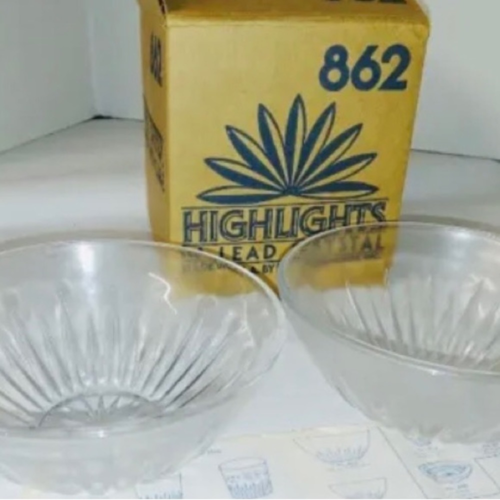 PRNCESS HOUSE HIGHLIGHTS IN LEAD CRYSTAL SET 0F 2 BOWLS